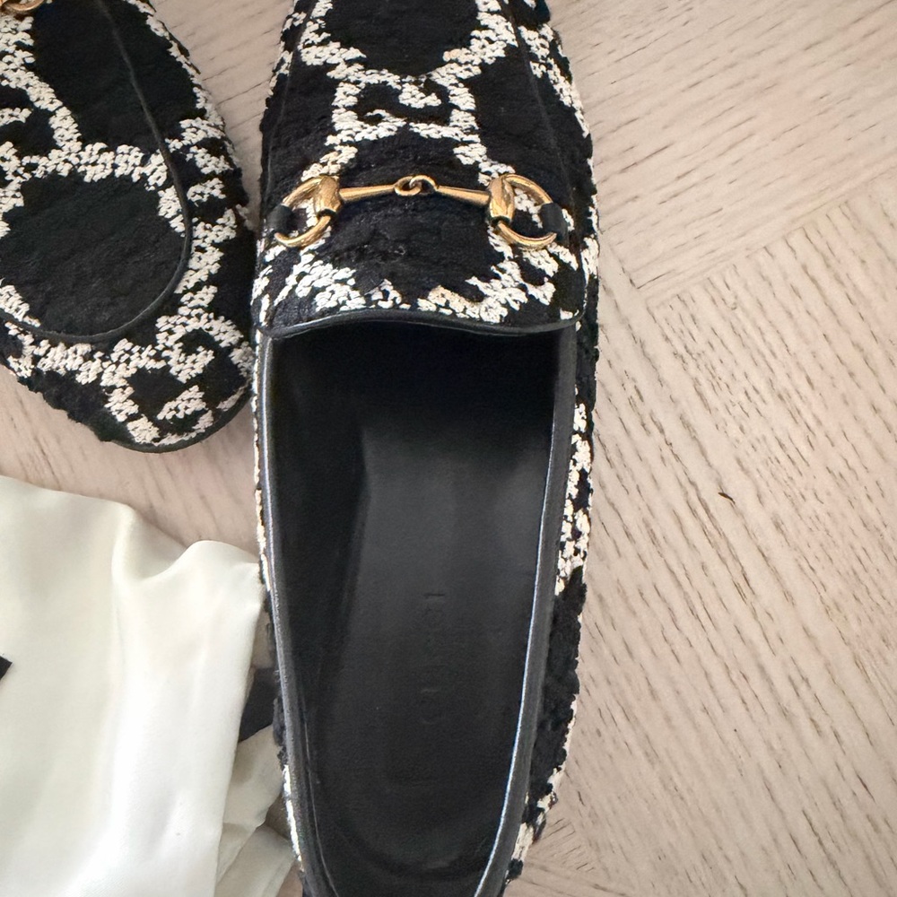 Gucci Black Tweed Loafers - Picture 4 of 11
